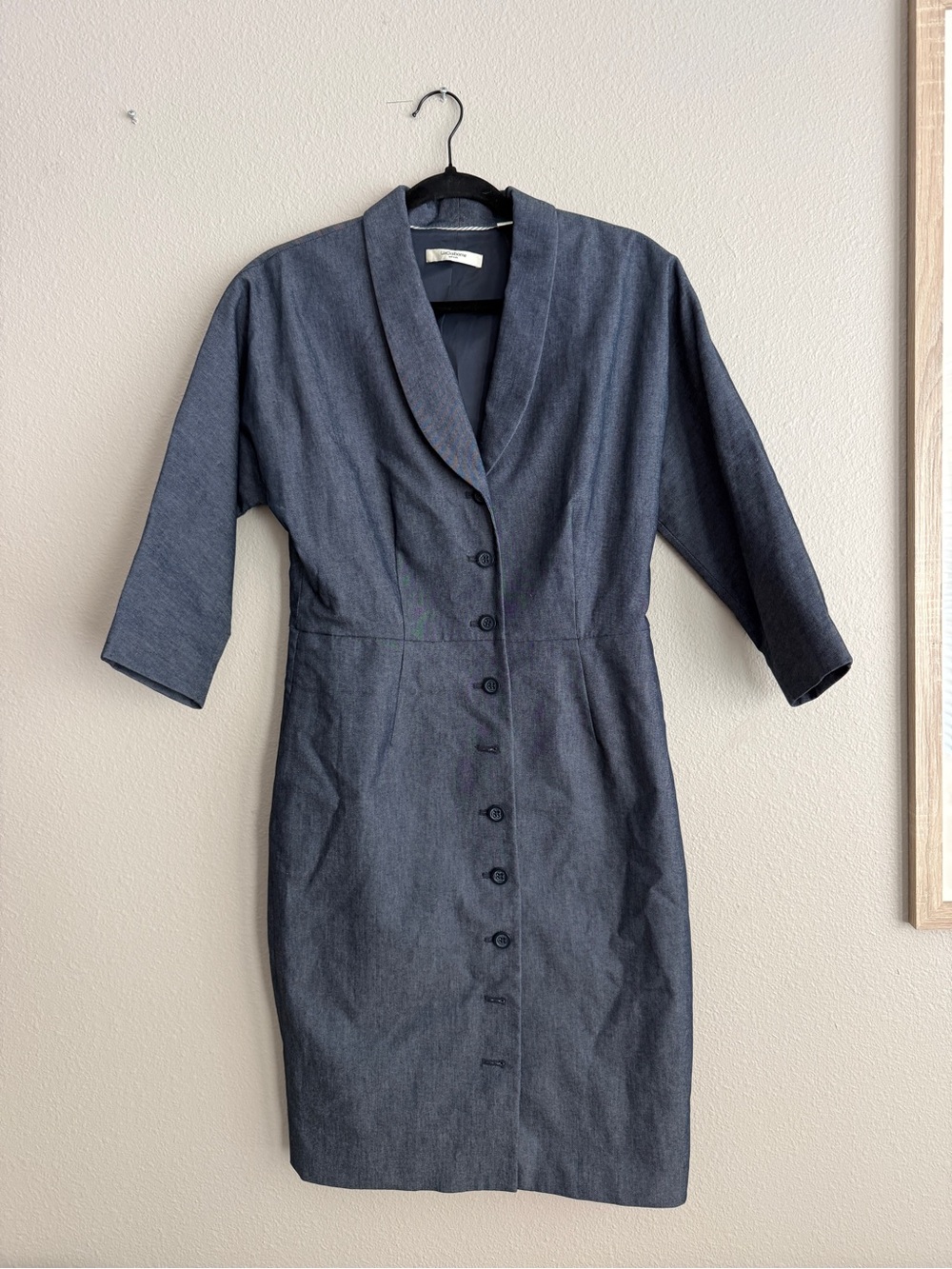 Liz Claiborne Sz 8 Slate Blue Button-Front Blazer Sheath Dress